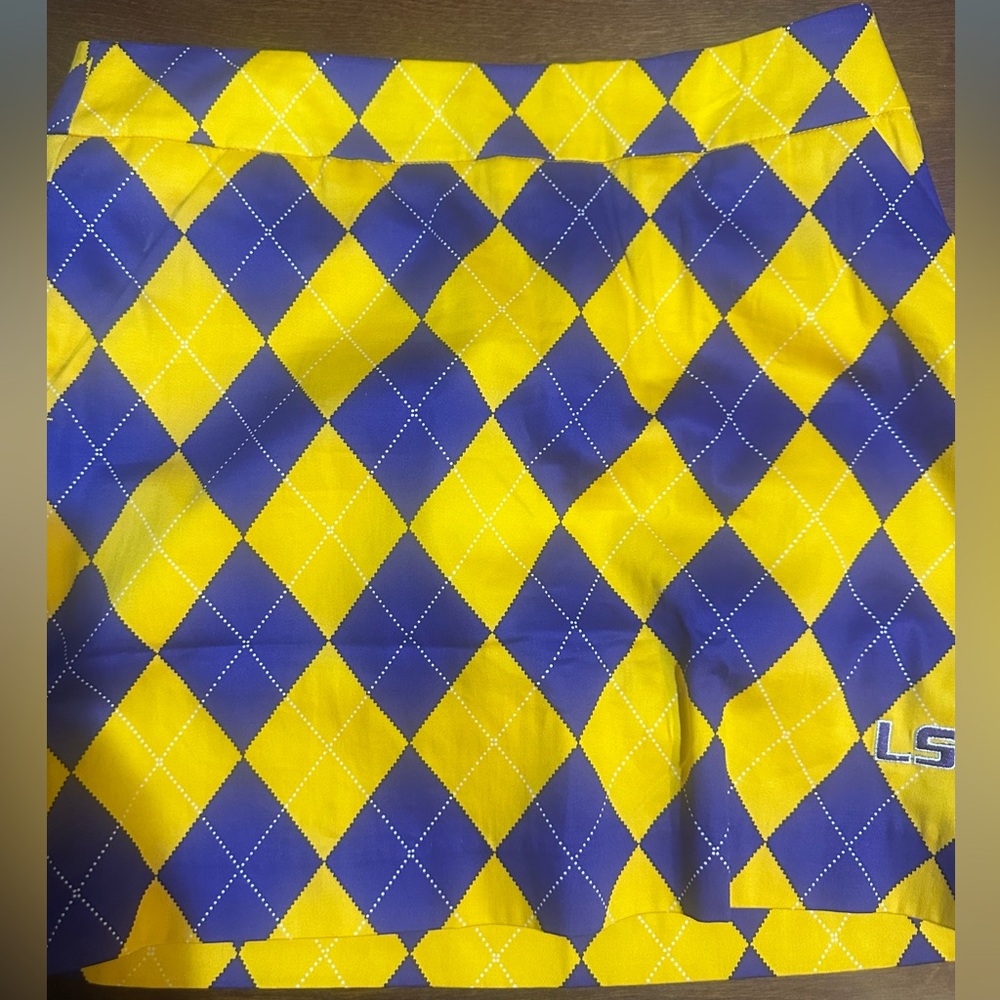 Loudmouth Bold Yellow and Purple LSU Argyle Skirt